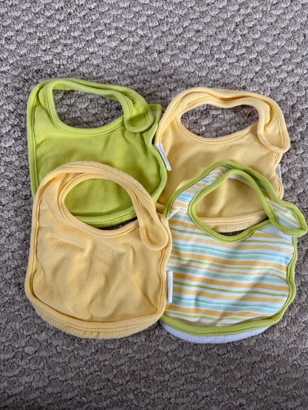 Yellow & Green Baby Bib Set - Soft Feeding Bibs
